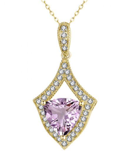 TRIANGLE AMETHYST DIAMOND PENDANT (TP2986)